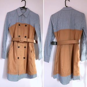 Trench style shirt contrast dress
